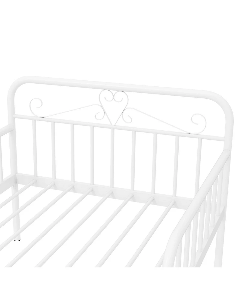 Sugift Extendable Metal Daybed with Guardrails and Armrests