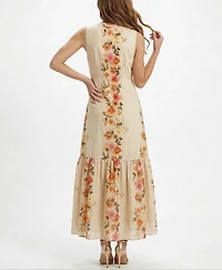 Taylor Women's V-Neck Floral Keyhole Dress