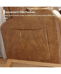 gaomon Sherpa Upholstered Rocking Chair, Adjustable Recliner with Arm Pocket, Cozy Nursery & Living Room Chair