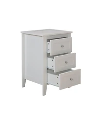 Flynama Modern Chic Luxurious Premium Nightstand with 3 Drawers Bedroom Bedside Storage Table