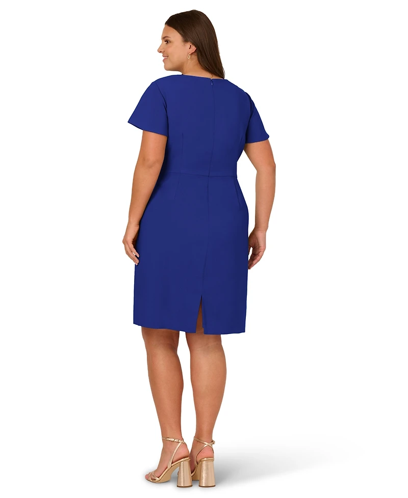 Adrianna Papell Plus Surplice-Neck Tie-Waist Dress