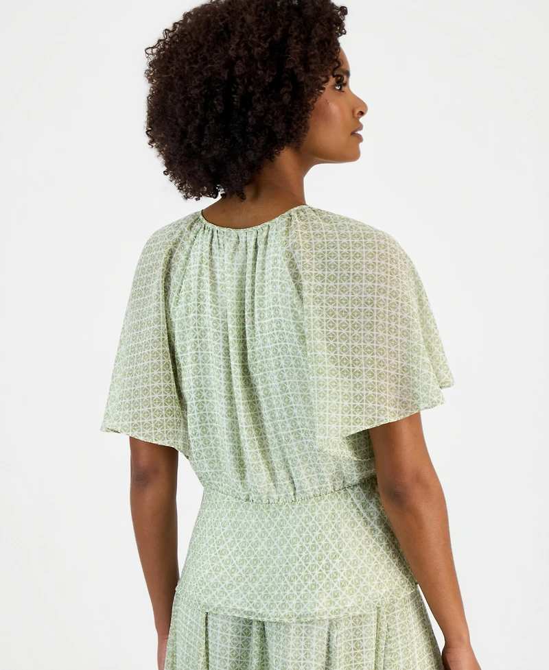 Vince Camuto Women's Flutter-Sleeve Peplum-Hem Top