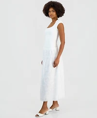 Vince Camuto Women's Tonal-Print Tiered Lace-Trim Maxi Skirt