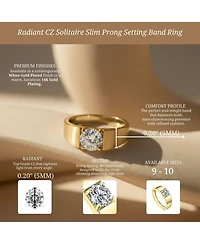 Rachel Glauber Men's Clear Cubic Zirconia Slim Adjustable Band Ring