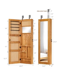 Rainsken Mirror Jewelry Cabinet with Led Lights