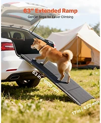 Cozito 63" Folding Dog Ramp 17" Wide, Non-Slip Surface, Supports up to 250 lbs