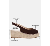 London Rag Womens Georna Peep Toe Espadrille Wedges