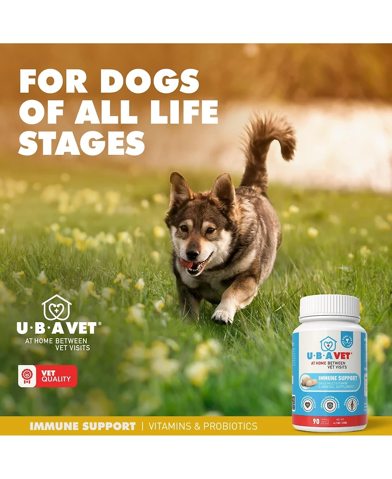 Ubavet Multivit Daily Vitamin and Mineral Tablet for Dogs – Comprehensive Nutritional Support – (90 ct)