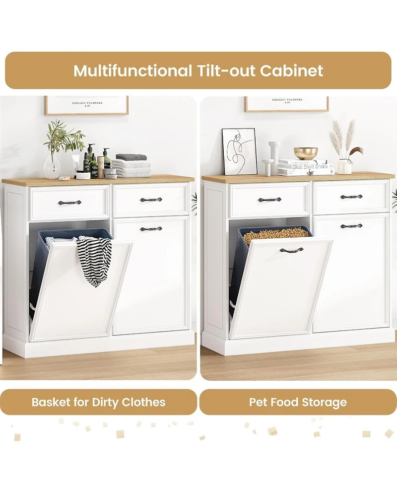 gaomon Trash Cabinet Tilt Out, Hidden Trash Storage Cabinet 10 gal