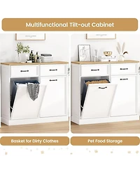 gaomon Trash Cabinet Tilt Out, Hidden Trash Storage Cabinet 10 gal