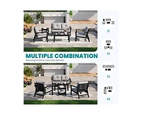 Pamapic Piece Hdpe Weather-Resistant Outdoor Patio Conversation Seating Set