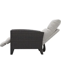 gaomon Wicker Recling Patio Chair with Independent Adjustable Back and Footrest Air Pump Lay Flat Reclining Outdoor Recliner