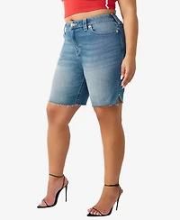 True Religion Plus Miya Mid-Rise Bermuda Shorts