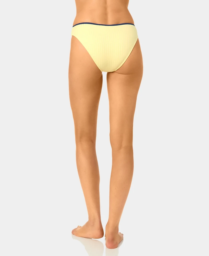California Waves Women's Solid High-Waist Swim Bottoms