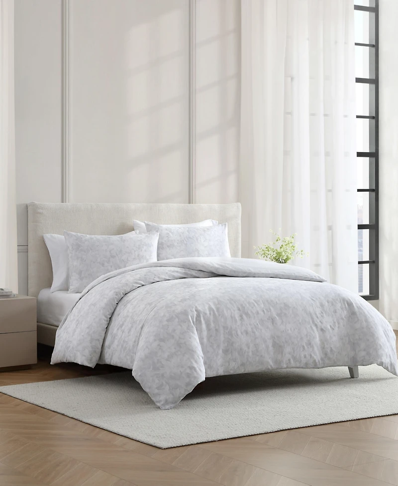 Vera Wang Nebulous Flower Cotton 3-Pc. Comforter Set