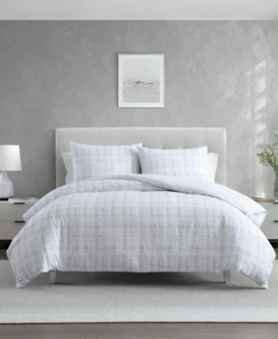 Vera Wang Blurred Plaid Cotton Duvet Cover Sets