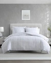 Vera Wang Blurred Plaid Cotton Duvet Cover Sets