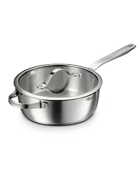 Tramontina Tempo Tri-Ply Base Stainless Steel 3.5-Quart Saute Pan with Glass Lid