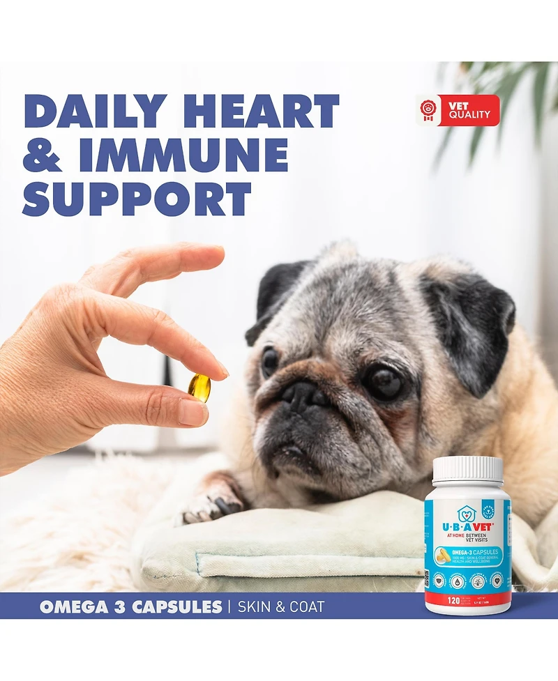 Ubavet Ubameg Efa 1000mg Omega-3 Fatty Acid Capsules for Dogs & Cats (120 caps)