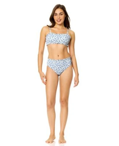 Raisins Womens Bandeau Neck Swim Bra High Waist Bottoms