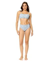 Raisins Womens Bandeau Neck Swim Bra High Waist Bottoms