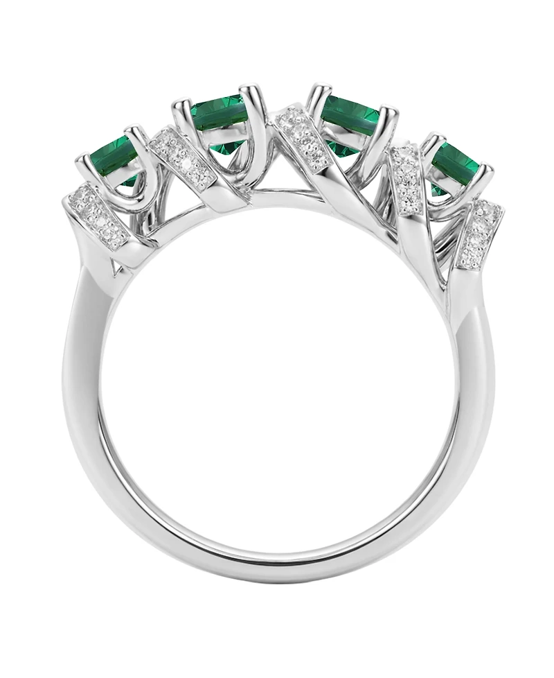 Macy's Amethyst (7/8 ct. t.w.) & Lab Grown White Sapphire (1/4 Ring 14k Gold Over Sterling Silver (Also Available Multi-Stones)