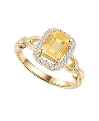 Macy's Amethyst (1-1/2 ct. t.w.) & Lab Grown White Sapphire (1/4 Ring 14k Gold Over Sterling Silver (Also Available Multi-Stones)