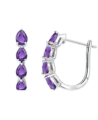 Macy's Lab Grown Emerald (1 ct. t.w.) Earrings Sterling Silver (Also Available Multi-Stones)