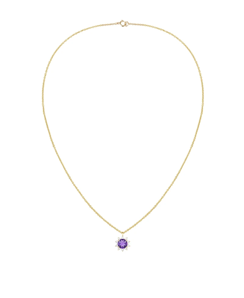 Macy's Citrine (3/4 ct. t.w.) & Lab Grown White Sapphire (1/4 Necklace 14k Gold Over Sterling Silver (Also Available Multi-Stones)