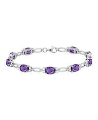 Macy's Lab Grown Ruby (8-3/4 ct. t.w.) & White Sapphire (3/4 Bracelet Sterling Silver (Also Available Multi-Stones)