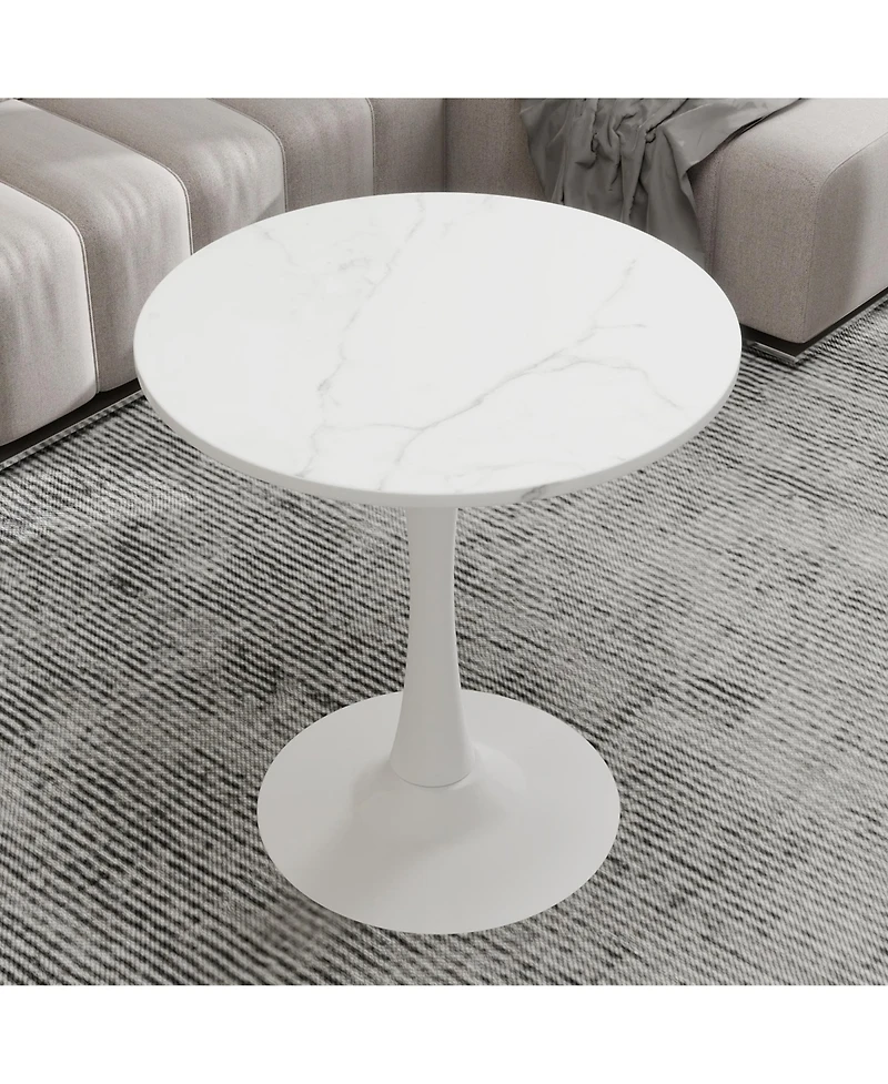Rainsken 27.6" Coffee Table, Modern Tulip Center Table, Mid-Century Leisure Table for Small Places, Living Room