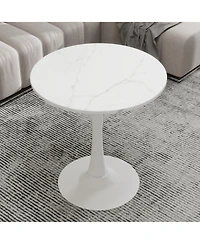 Rainsken 27.6" Coffee Table, Modern Tulip Center Table, Mid-Century Leisure Table for Small Places, Living Room