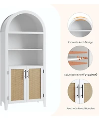 gaomon Arched Bookcase with Doors