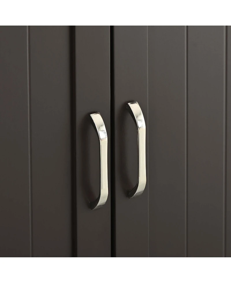 Aostirmotor Cat Litter Box Enclosure with Hidden Plug – 2-Door Wooden Bench & Side Table, Esspresso