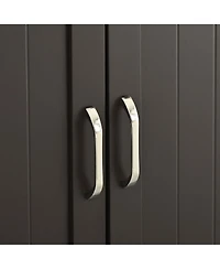 Aostirmotor Cat Litter Box Enclosure with Hidden Plug – 2-Door Wooden Bench & Side Table, Esspresso