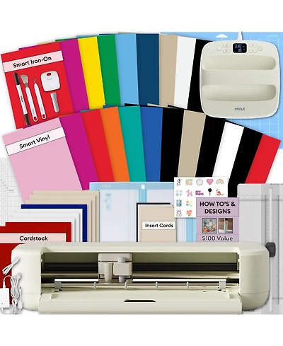 Cricut Explore 5 Crafting Bundle with EasyPress 9x9, Smart Vinyl, Smart Iron-On Sheets and Digital Design eBook