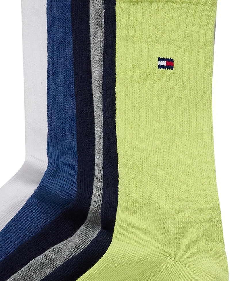 Tommy Hilfiger Men's Cushion Sole Sports Crew Socks, 6-Pack
