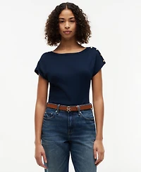 Tommy Hilfiger Women's Cap-Sleeve Boat Neck T-Shirt