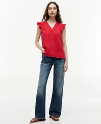 Tommy Hilfiger Women's Flutter-Sleeve V-Neck Blouse