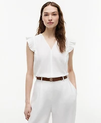 Tommy Hilfiger Women's Flutter-Sleeve V-Neck Blouse