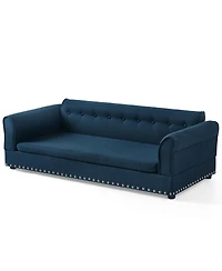 6thdruple Modern Linen Dog Sofa Bed, Oversized Pet Furniture with Backrest