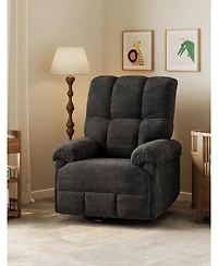 gaomon Oversized Swivel Rocker Recliner - Chenille Upholstered, 350lb Capacity, Infinite Recline for Living Room