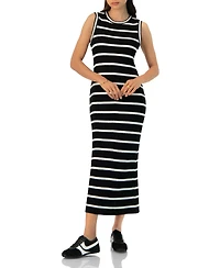 Ivonne Women's Sleeveless Striped Knit Long Dress