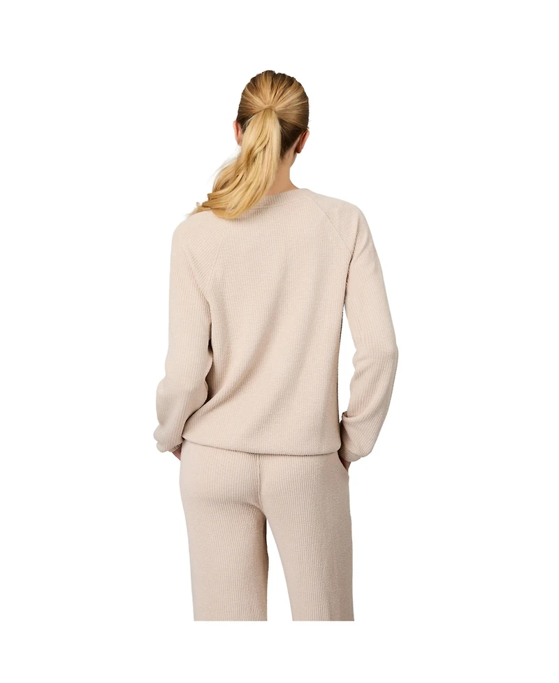 Free Country Women's Ripple Knit Long Sleeve Pullover Top