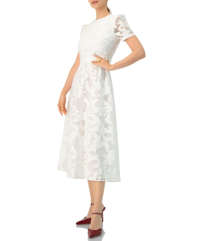 Ivonne Women's Lace A-Line Midi Dress