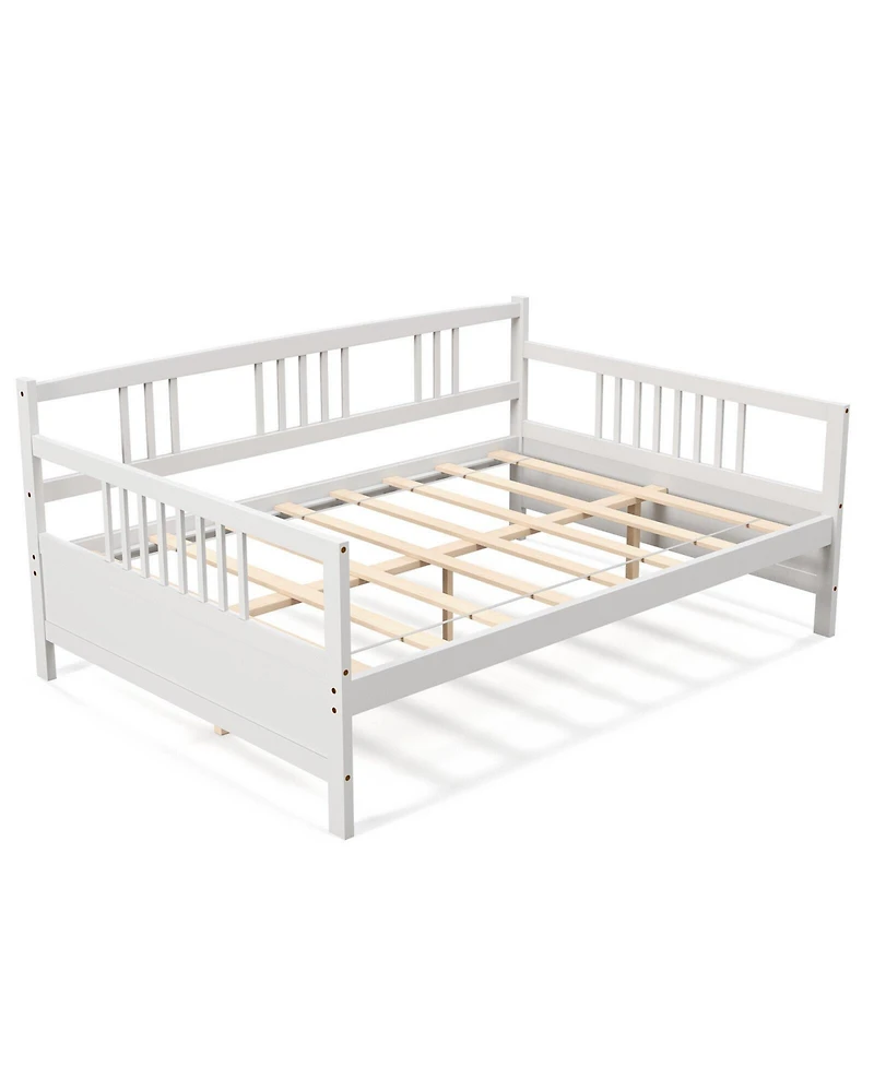 Sugift Wooden Daybed Frame with Guardrails