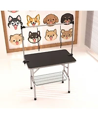 Aostirmotor Professional Large Heavy Duty Pet Grooming Table with Arm, Noose and Mesh Tray