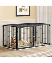 Aostirmotor 63.7" Large Dog Cage with Top, Indoor Pet Kennel for Medium Dogs and Puppies