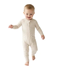 Motette Baby Boys Sandstone Gingham Bamboo Sleeper