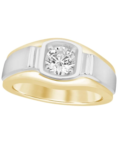 Macy's Men's Lab Grown Diamond Ring (1 ct. t.w.) Gold Vermeil & Sterling Silver